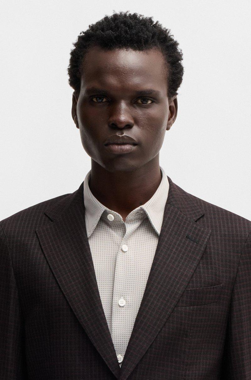 Hugo Boss Chaqueta Slim Fit En Mezcla De Lana A Cuadros