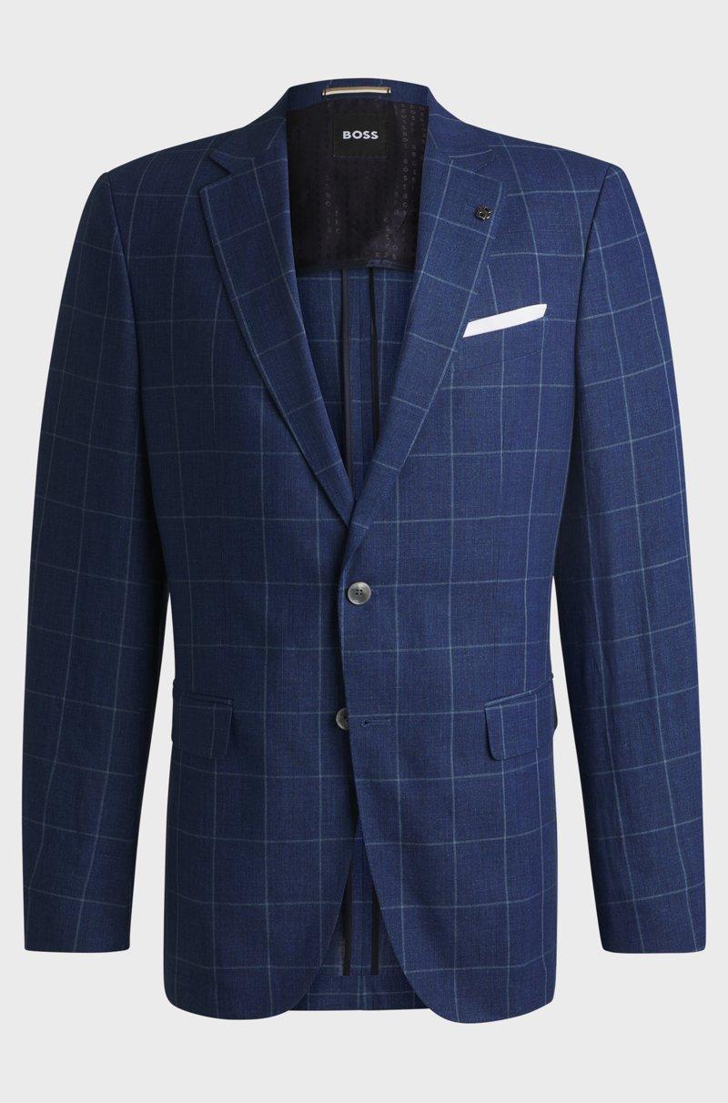 Hugo Boss Chaqueta slim fit en mezcla de lino a cuadros