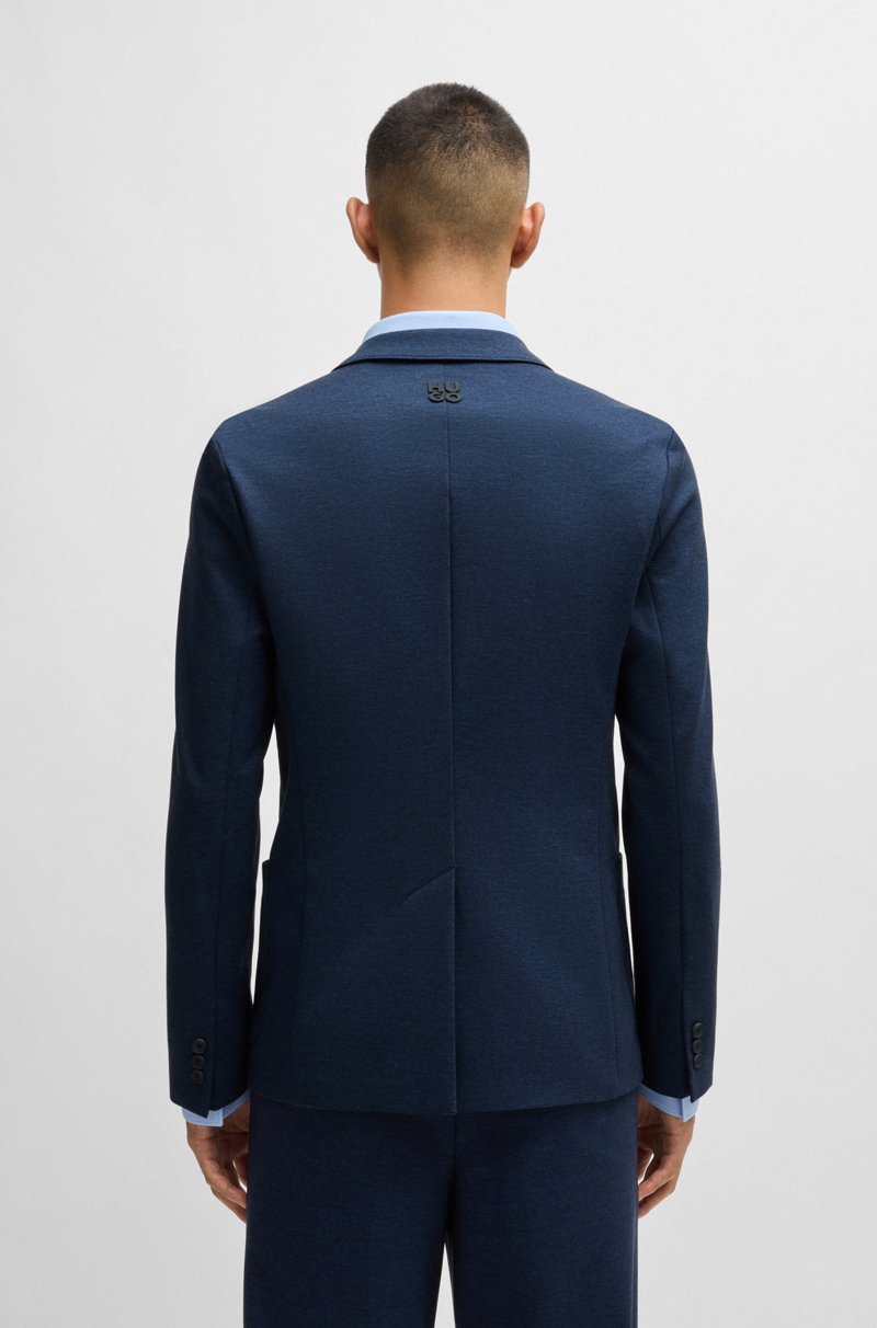 Hugo Boss Chaqueta Slim Fit En Sarga Elástica Jaspeada De Alto Rendimiento