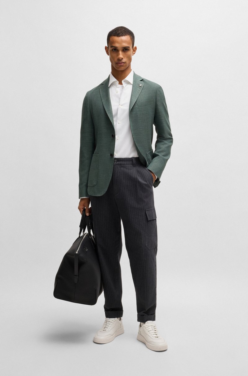 Hugo Boss Chaqueta Slim Fit En Tejido Elástico Jaspeado