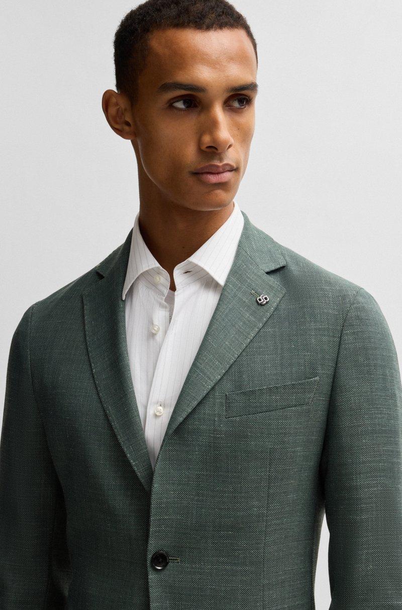 Hugo Boss Chaqueta Slim Fit En Tejido Elástico Jaspeado