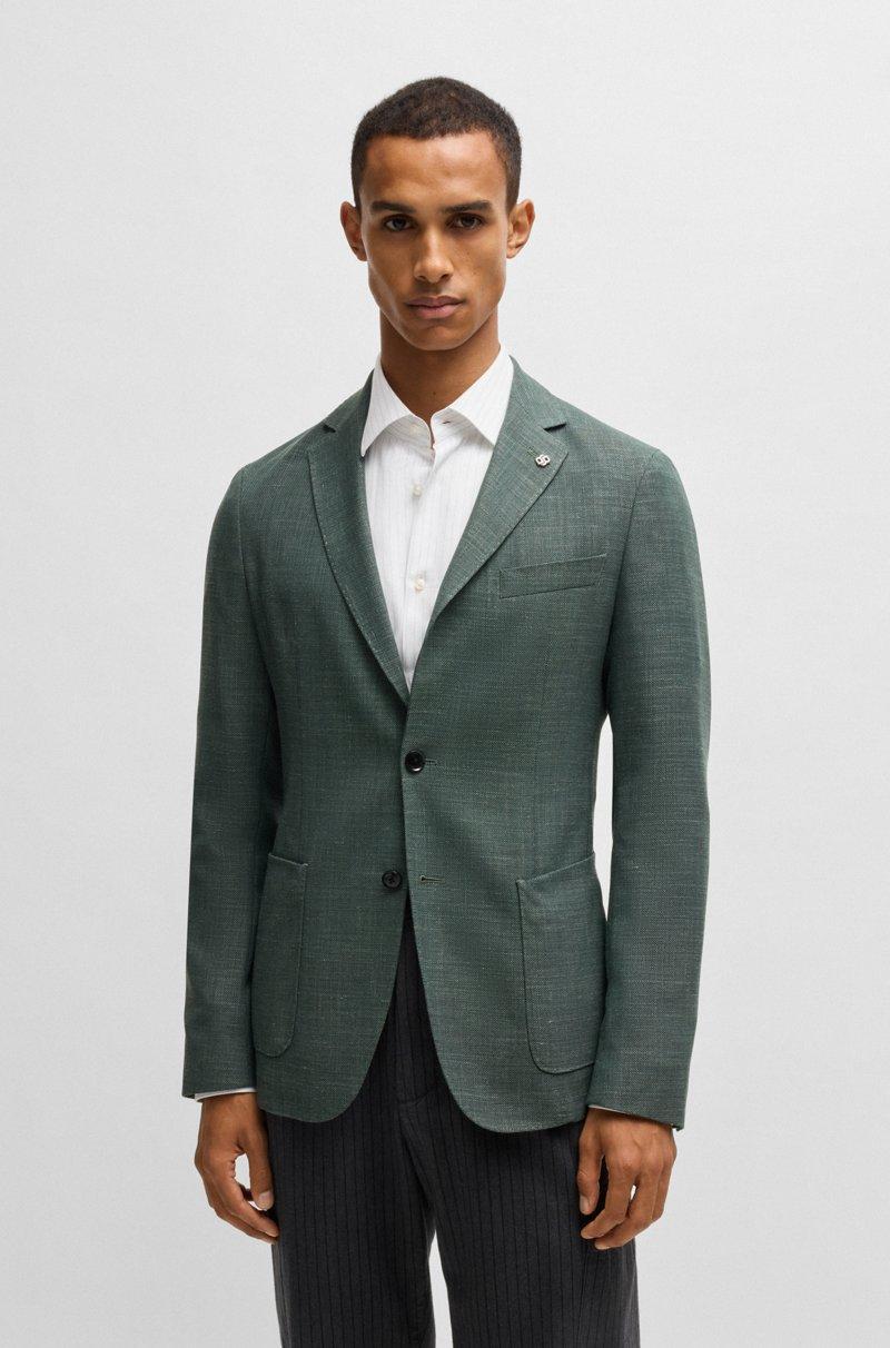 Hugo Boss Chaqueta slim fit en tejido elástico jaspeado