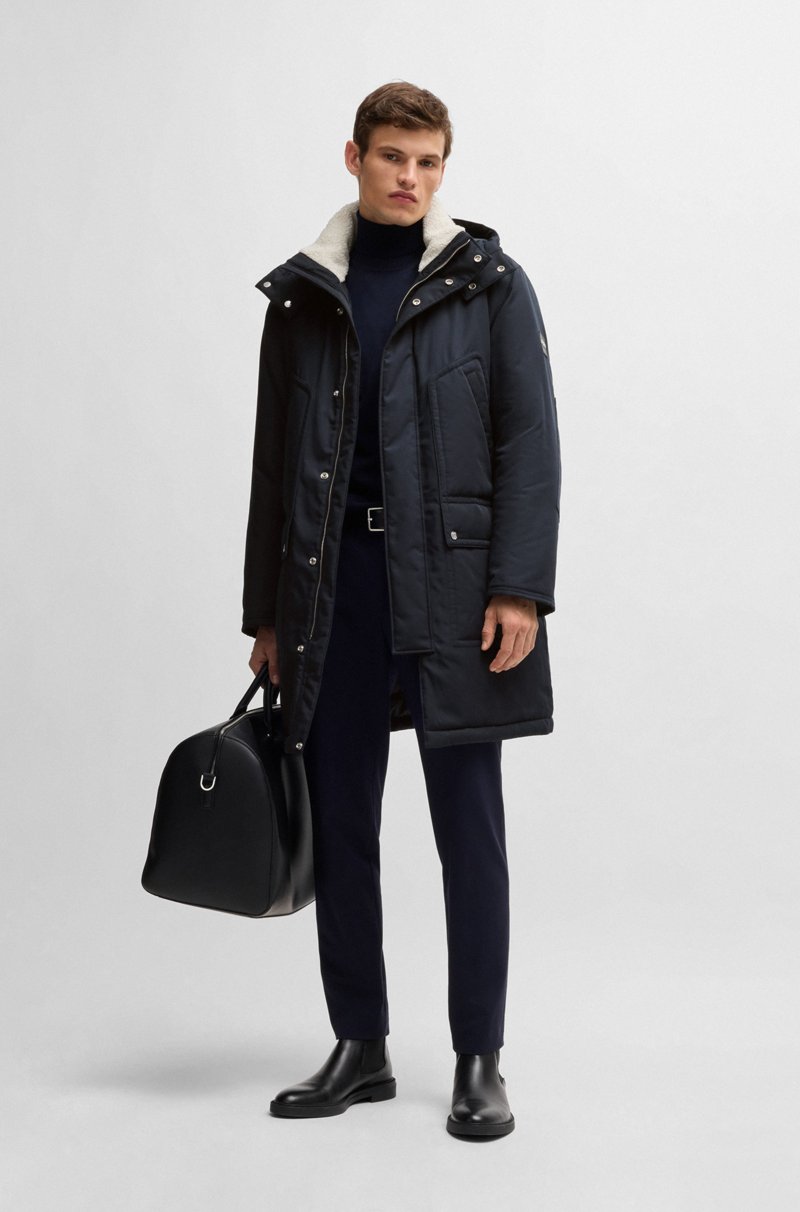 Hugo Boss Chaquetón Repelente Al Agua Con Capucha Extraíble