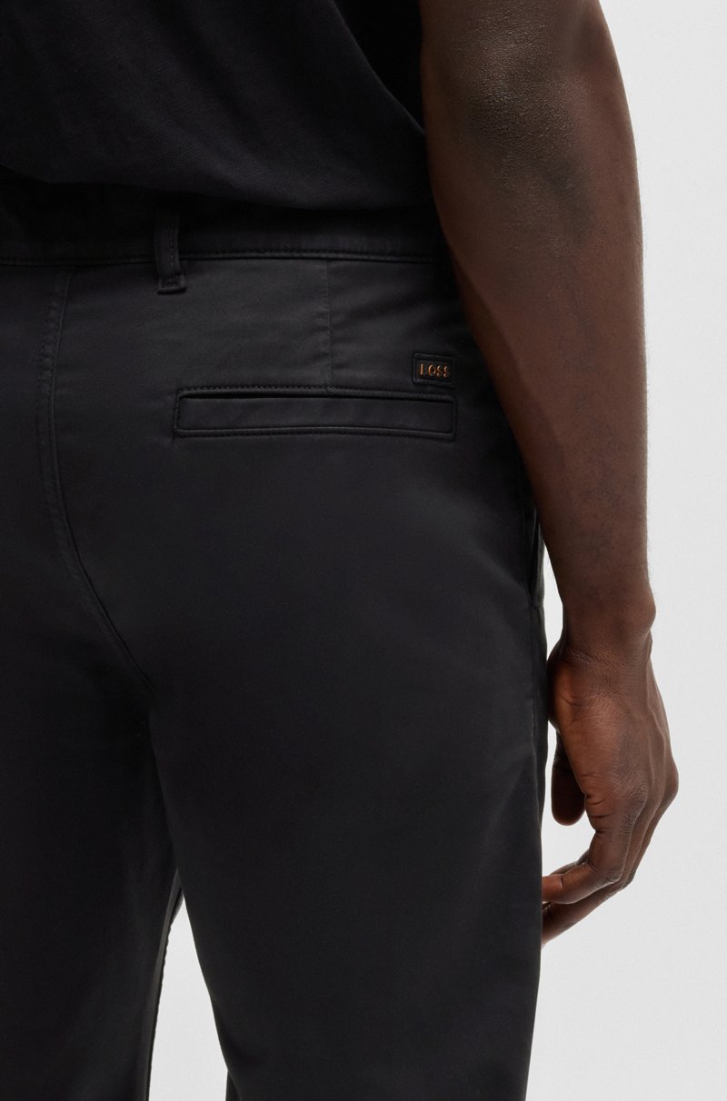 Hugo Boss Chinos Regular Fit De Raso De Algodón Elástico