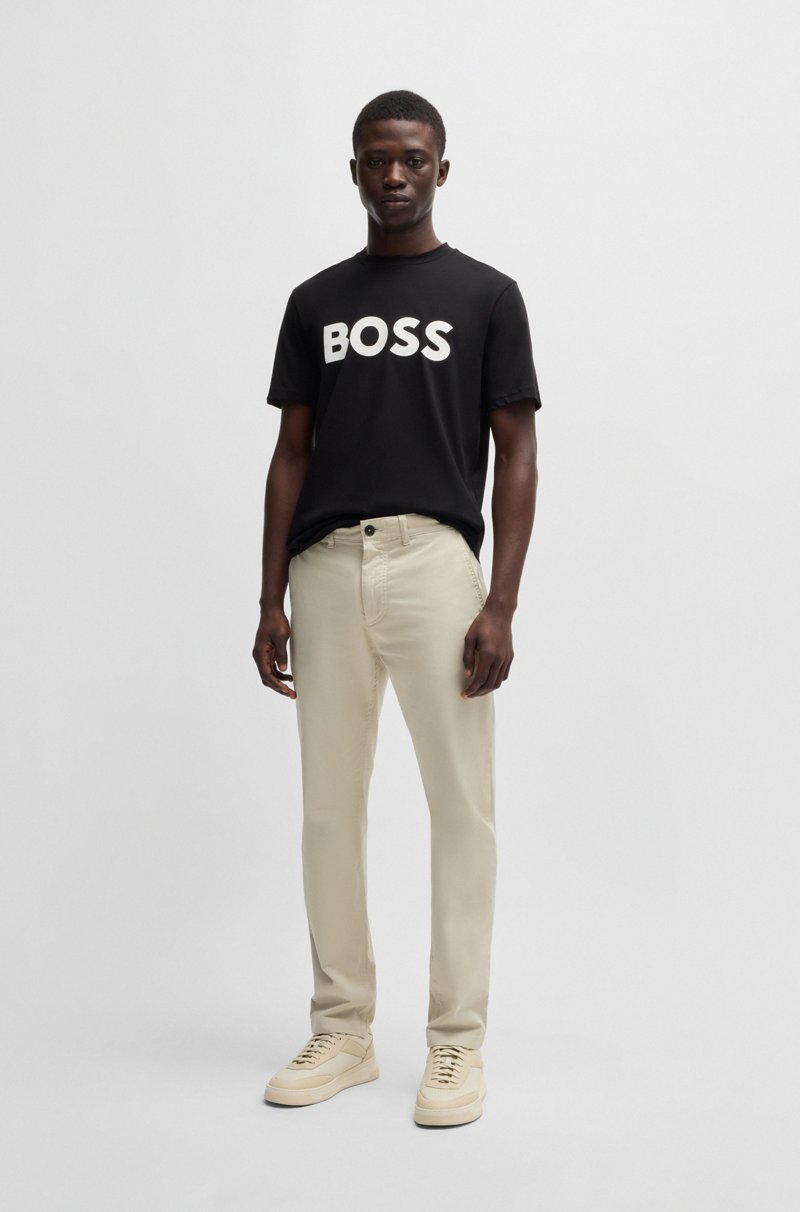 Hugo Boss Chinos Regular Fit De Raso De Algodón Elástico