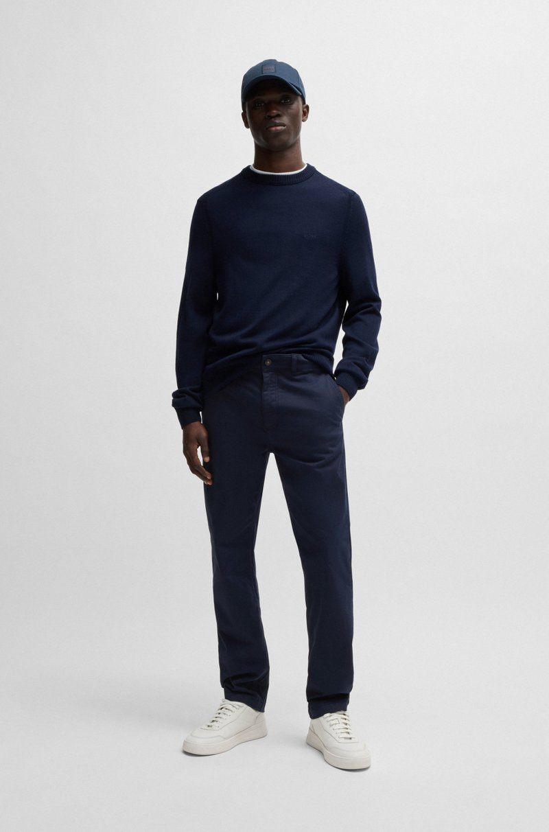 Hugo Boss Chinos Regular Fit De Raso De Algodón Elástico