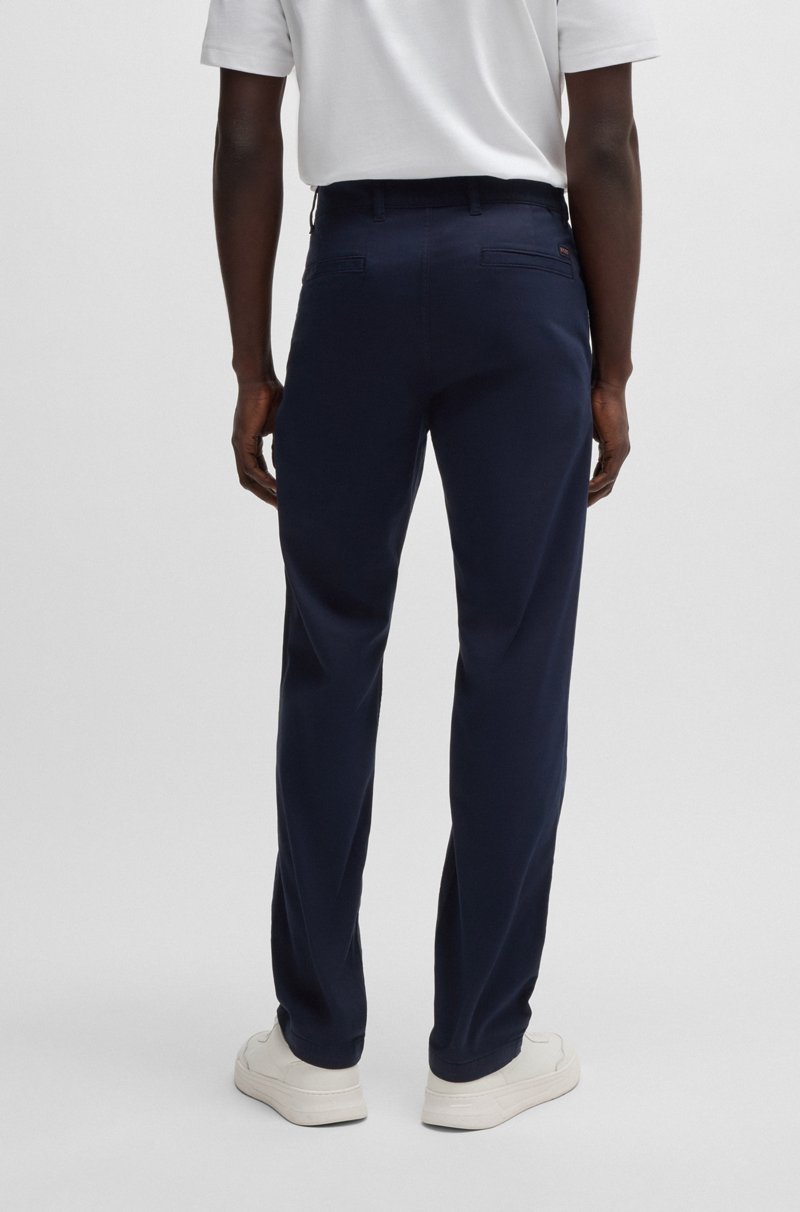Hugo Boss Chinos Regular Fit De Raso De Algodón Elástico