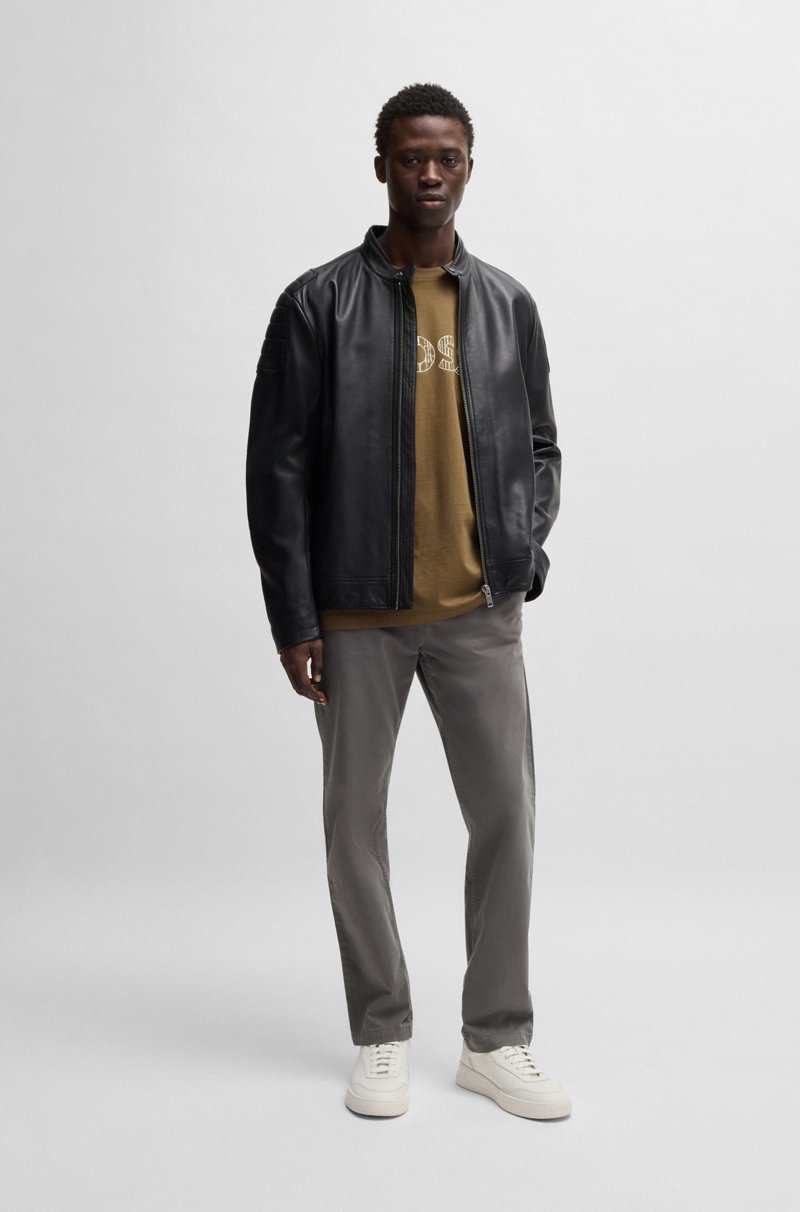 Hugo Boss Chinos Regular Fit De Raso De Algodón Elástico