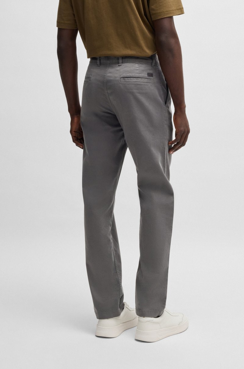 Hugo Boss Chinos Regular Fit De Raso De Algodón Elástico