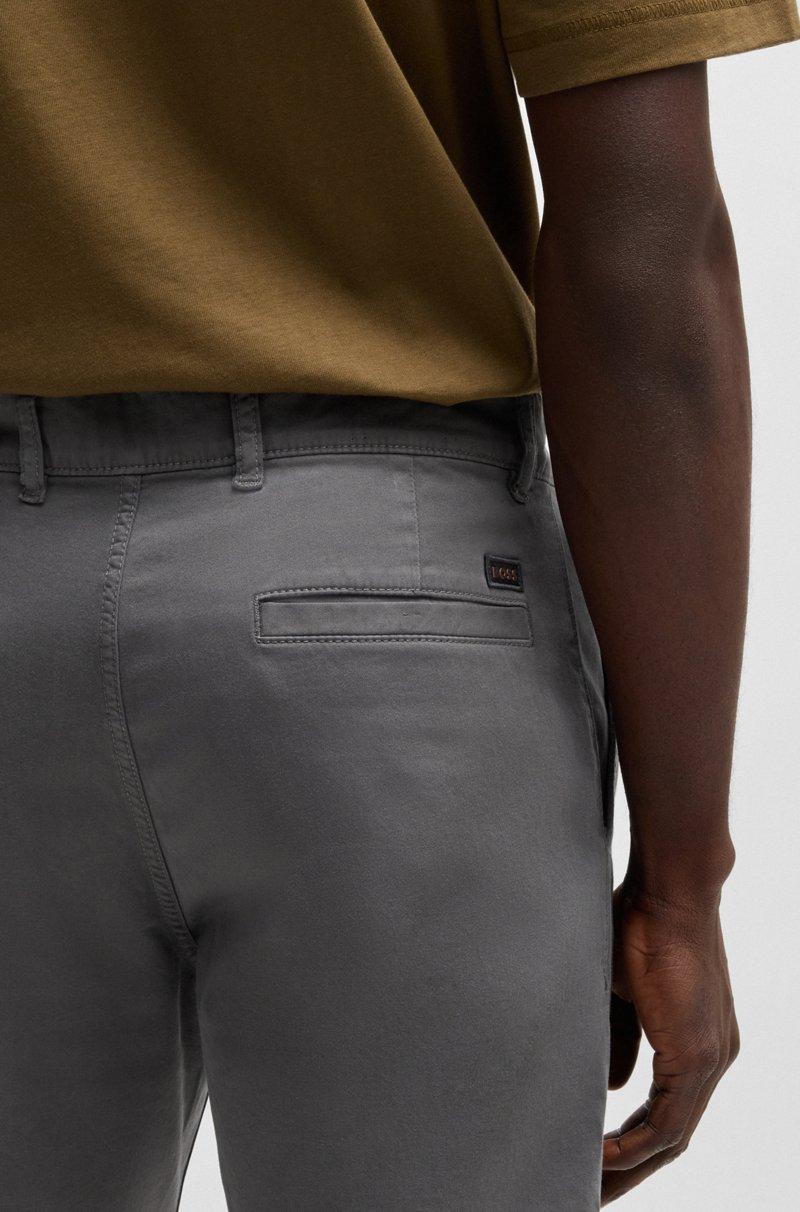 Hugo Boss Chinos Regular Fit De Raso De Algodón Elástico