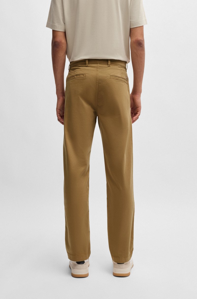 Hugo Boss Chinos Regular Fit De Raso De Algodón Elástico