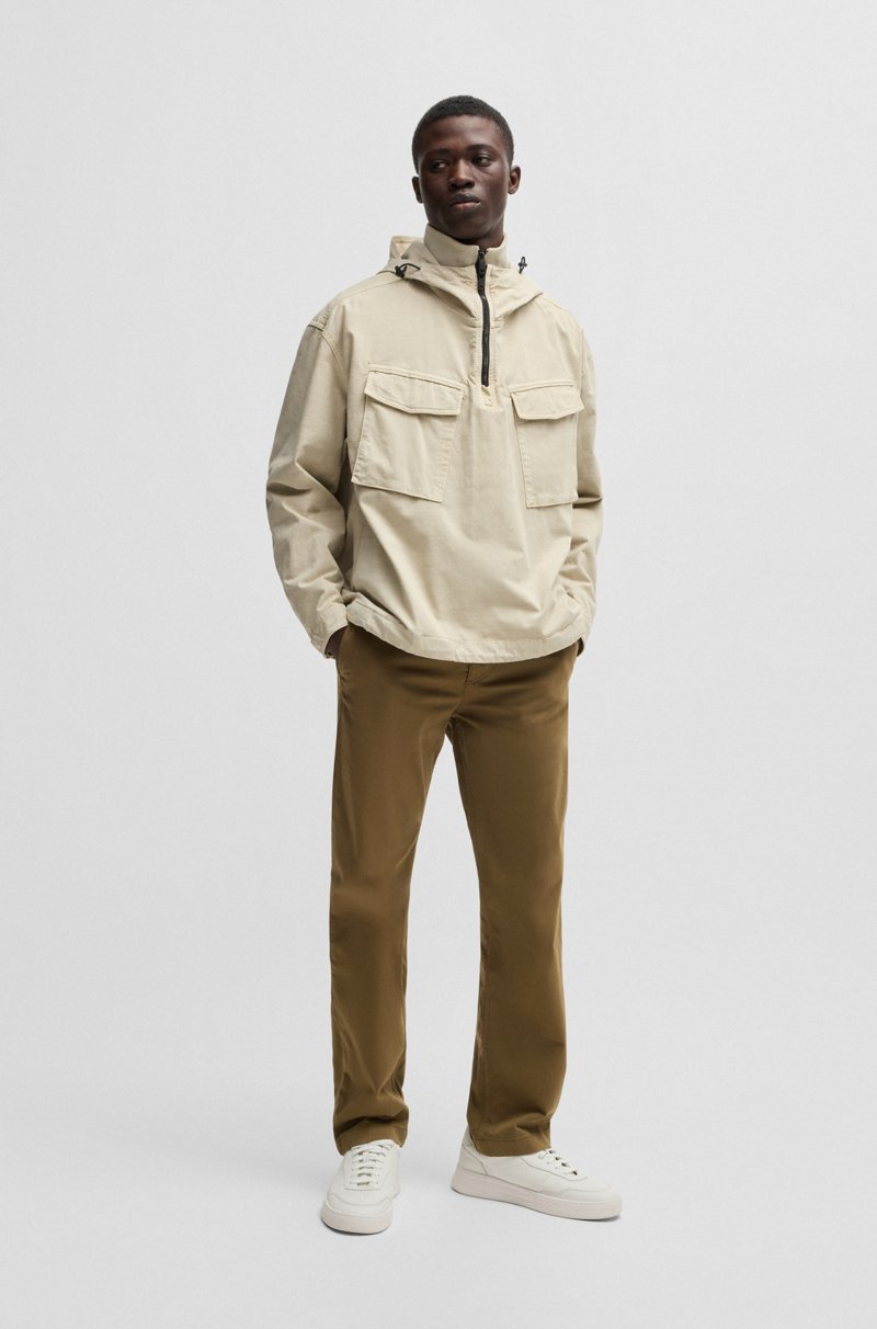 Hugo Boss Chinos Regular Fit De Raso De Algodón Elástico