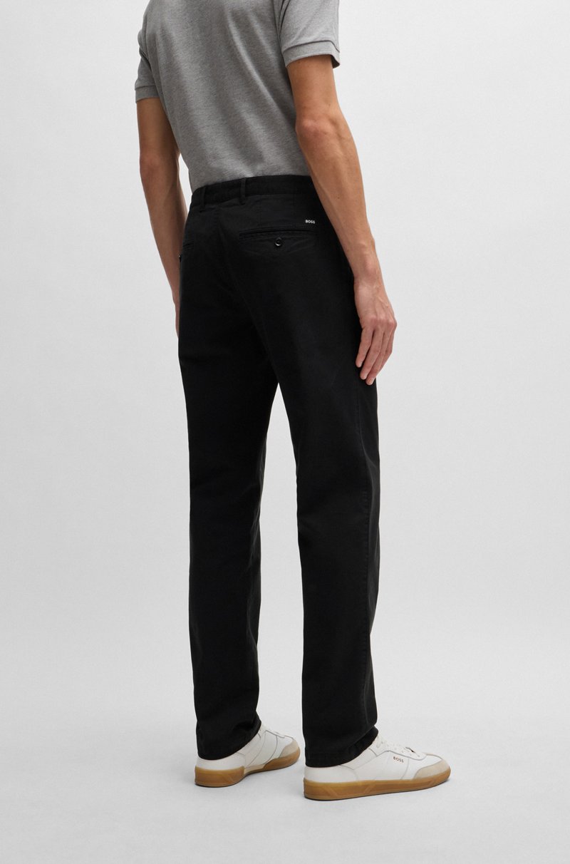 Hugo Boss Chinos Regular Fit En Tejido De Gabardina De Algodón Elástico