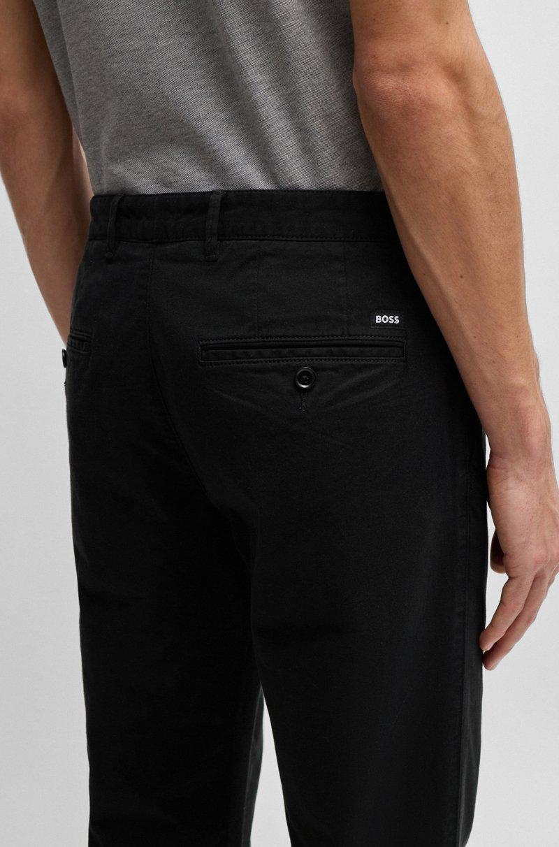 Hugo Boss Chinos Regular Fit En Tejido De Gabardina De Algodón Elástico