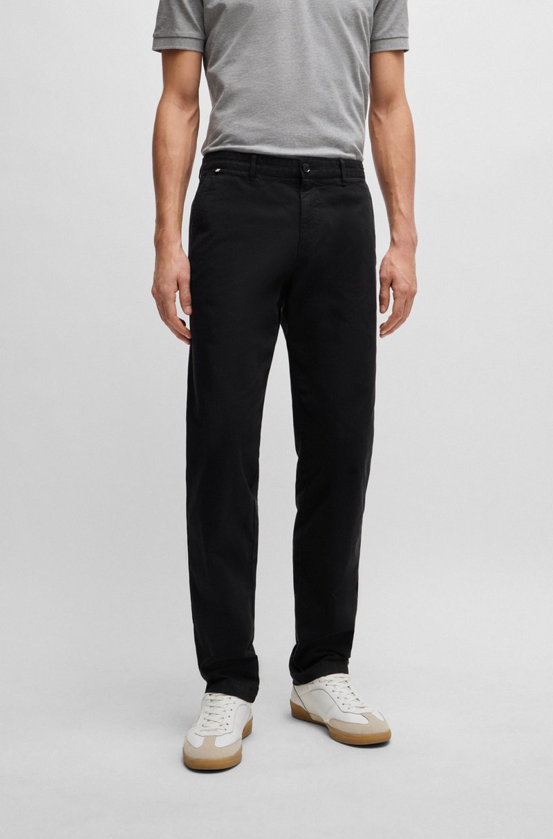 Hugo Boss Chinos regular fit en tejido de gabardina de algodón elástico