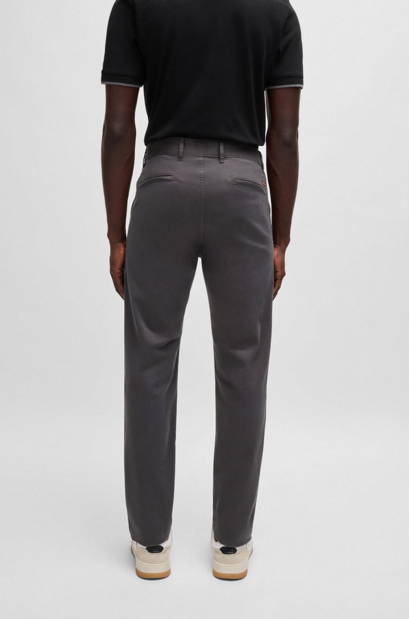 Hugo Boss Chinos Slim Fit De Raso De Algodón Elástico