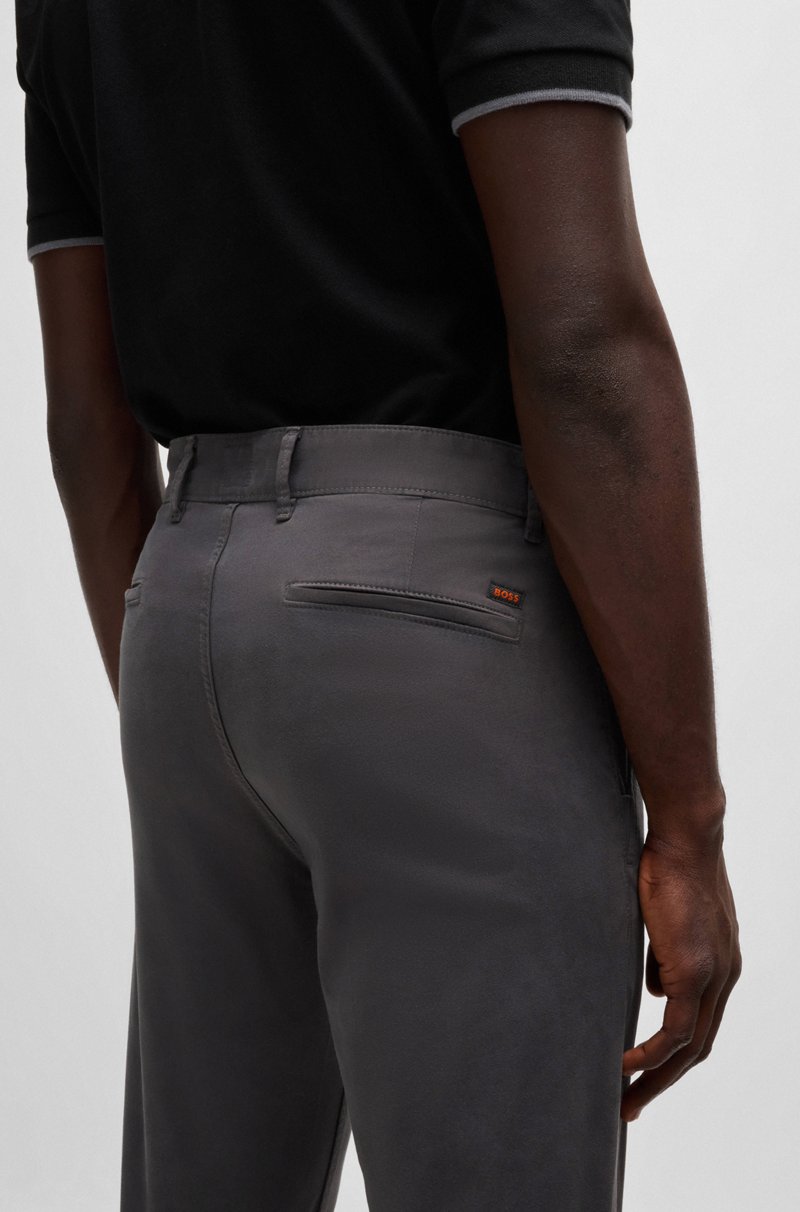 Hugo Boss Chinos Slim Fit De Raso De Algodón Elástico