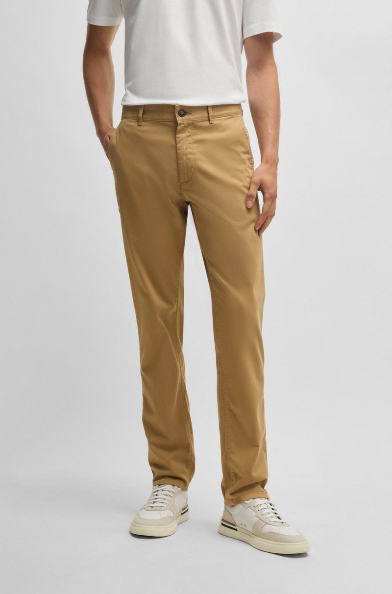 Hugo Boss Chinos slim fit de raso de algodón elástico