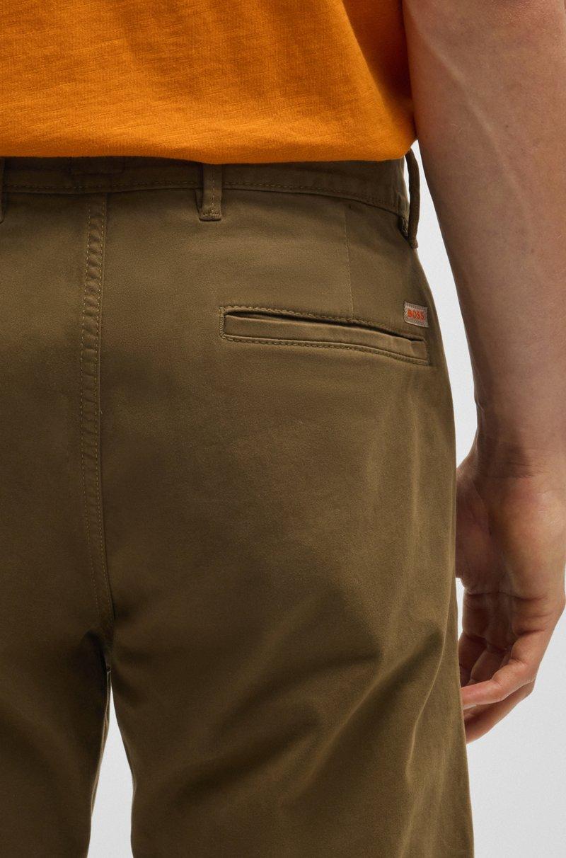 Hugo Boss Chinos Slim Fit De Raso De Algodón Elástico