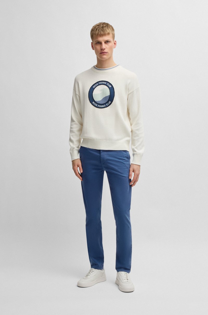 Hugo Boss Chinos Slim Fit De Raso De Algodón Elástico