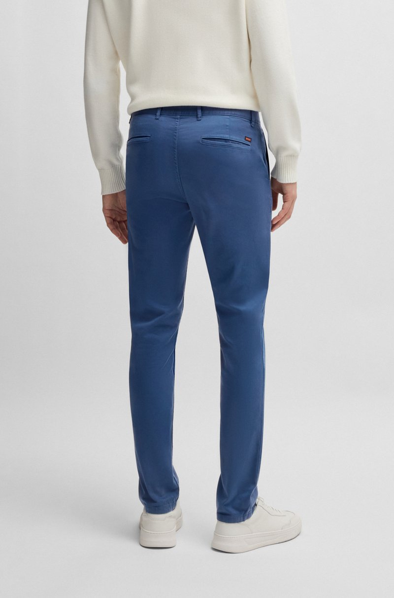 Hugo Boss Chinos Slim Fit De Raso De Algodón Elástico
