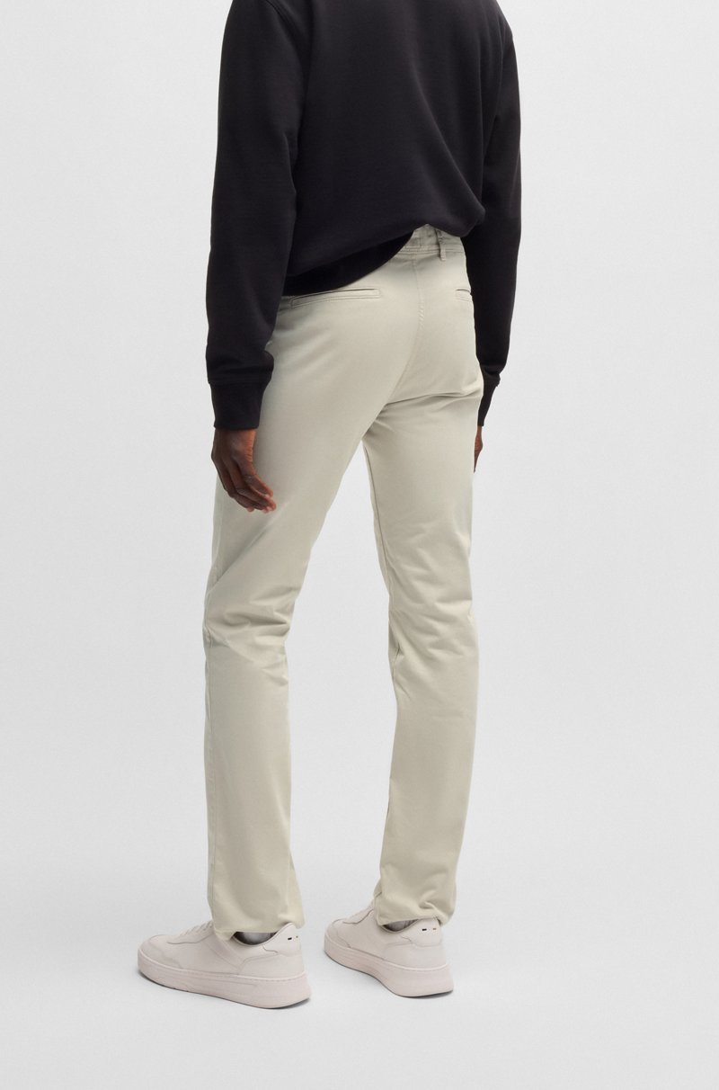 Hugo Boss Chinos Slim Fit De Raso De Algodón Elástico