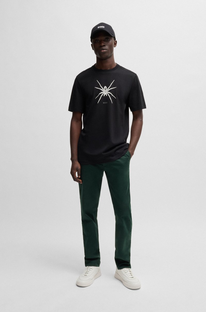 Hugo Boss Chinos Slim Fit De Raso De Algodón Elástico