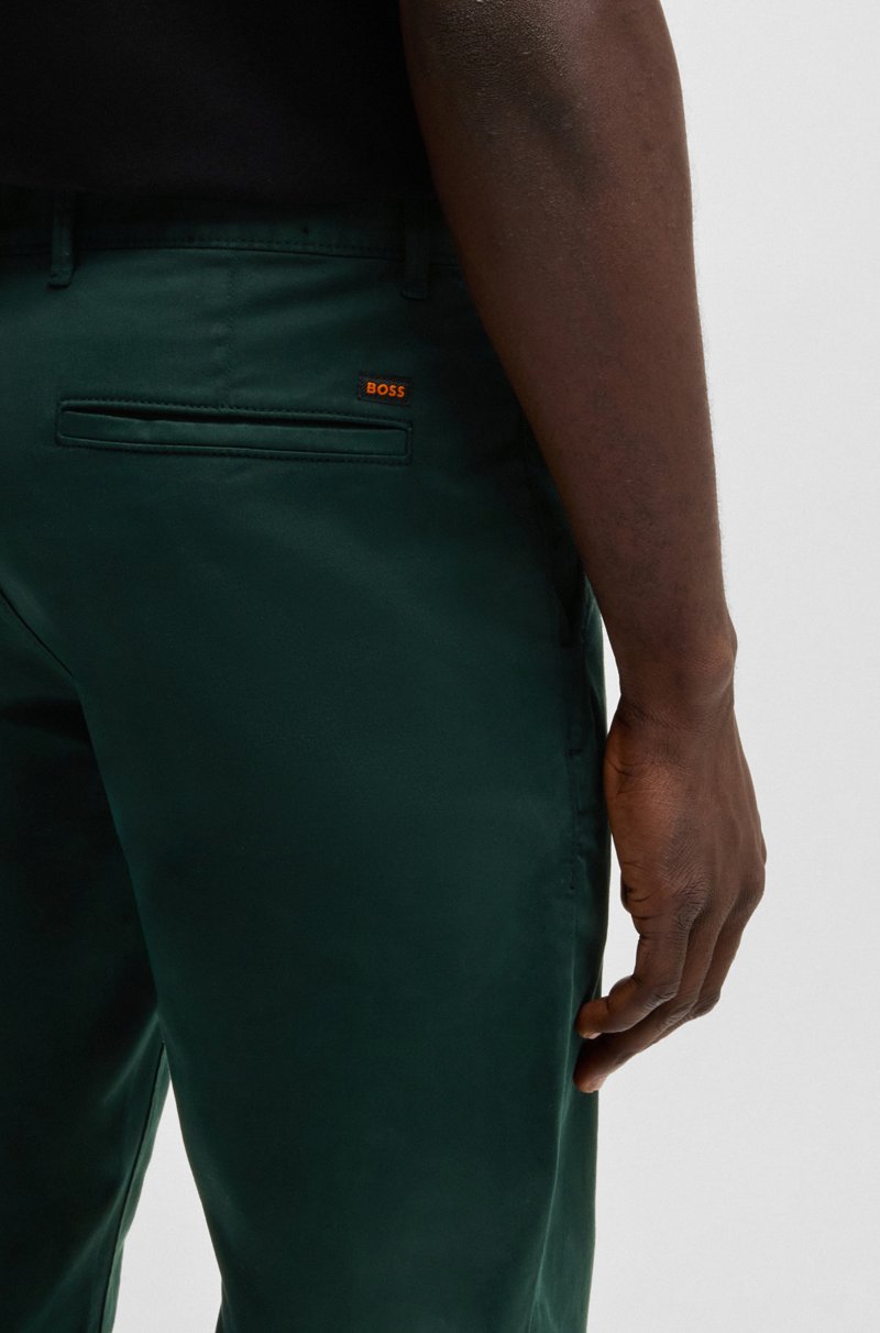 Hugo Boss Chinos Slim Fit De Raso De Algodón Elástico