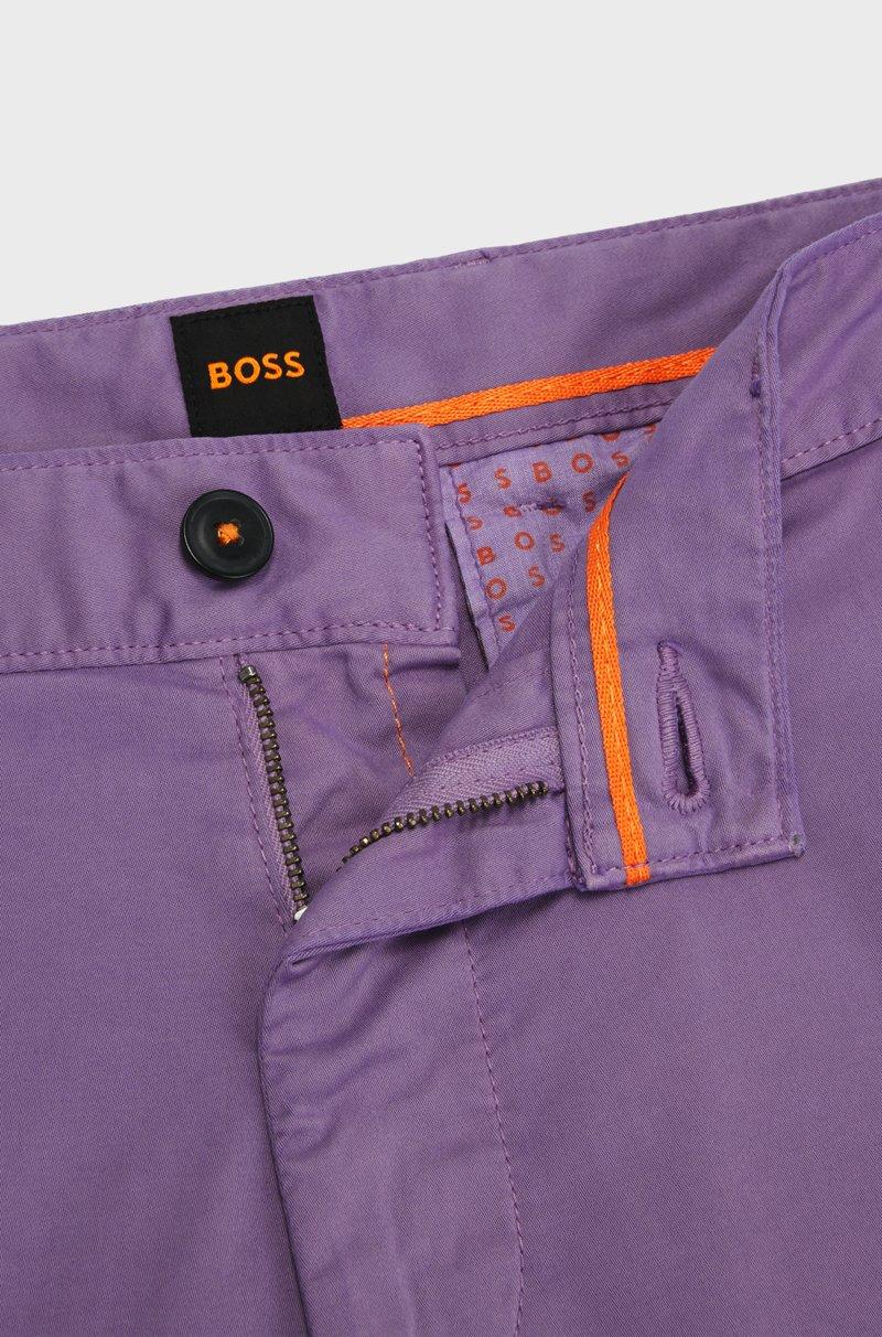 Hugo Boss Chinos Slim Fit De Raso De Algodón Elástico