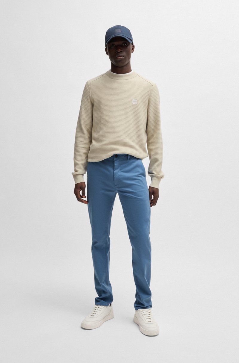 Hugo Boss Chinos Slim Fit De Raso De Algodón Elástico