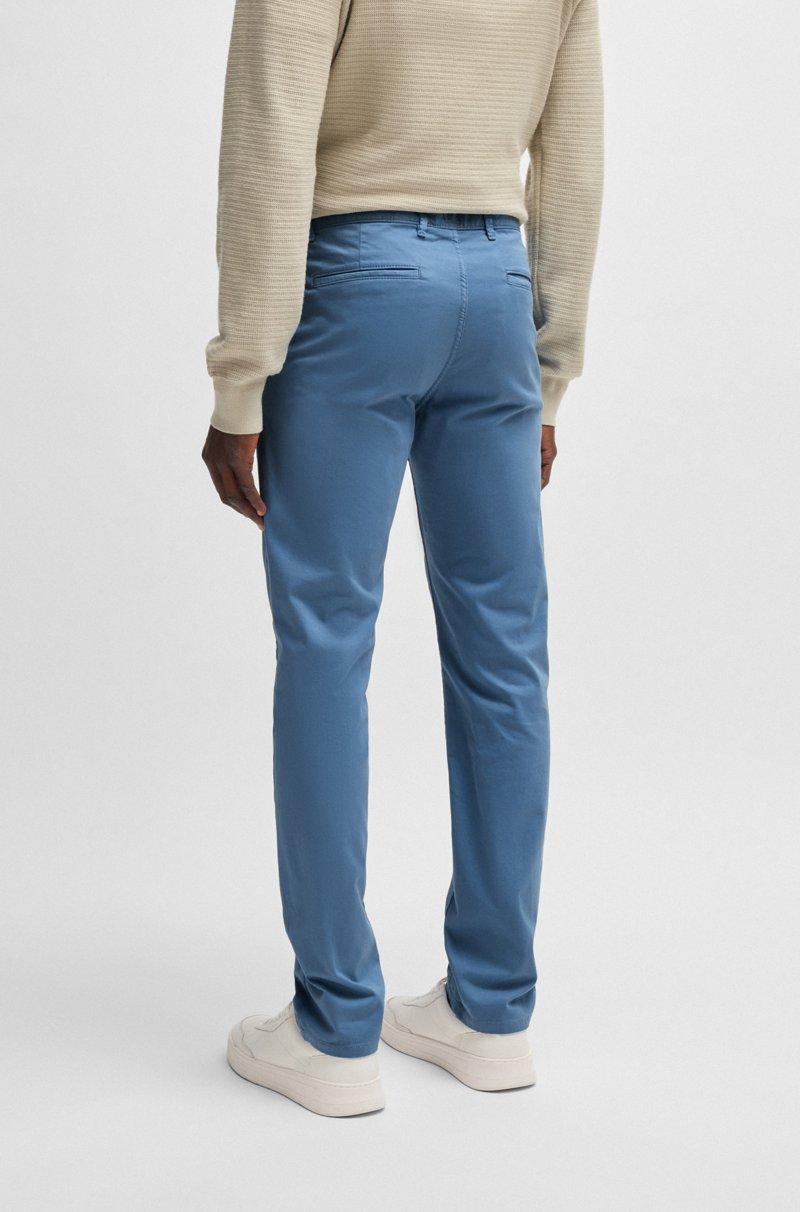 Hugo Boss Chinos Slim Fit De Raso De Algodón Elástico