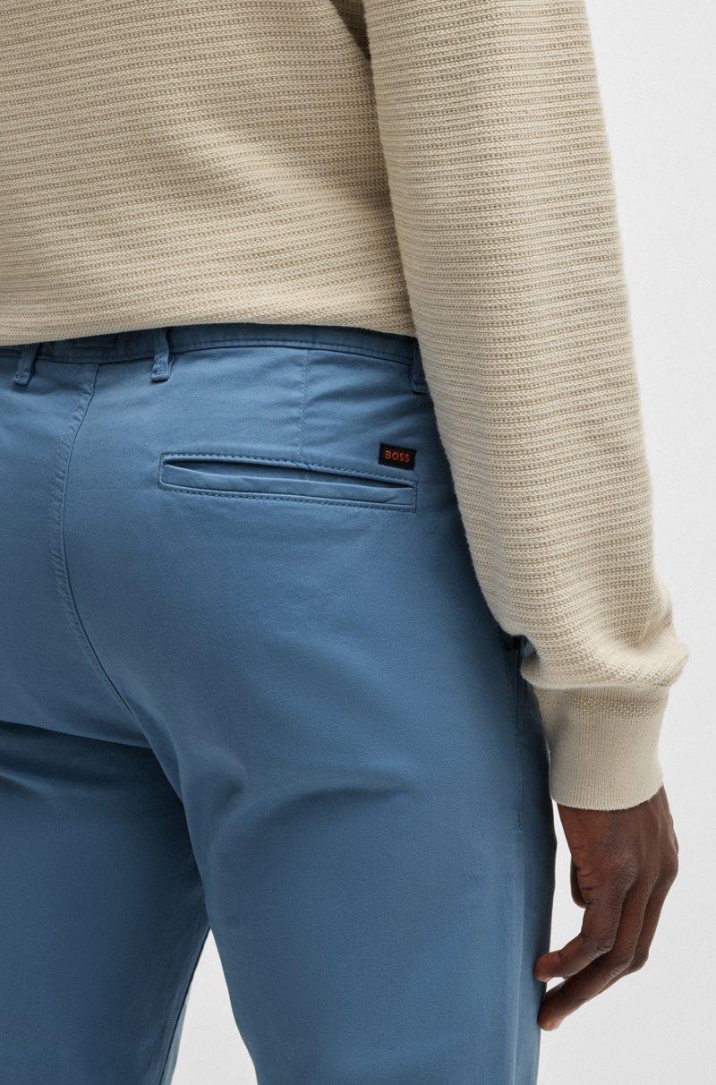 Hugo Boss Chinos Slim Fit De Raso De Algodón Elástico