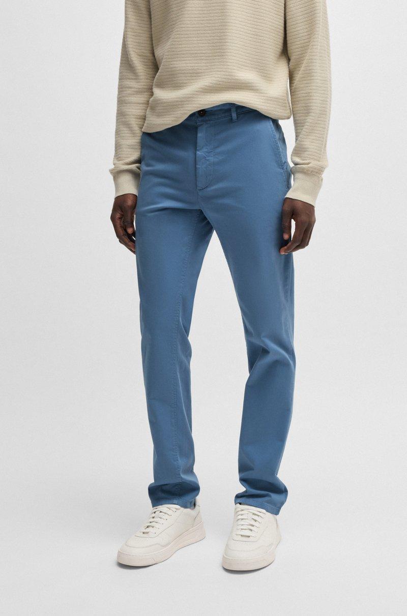 Hugo Boss Chinos slim fit de raso de algodón elástico