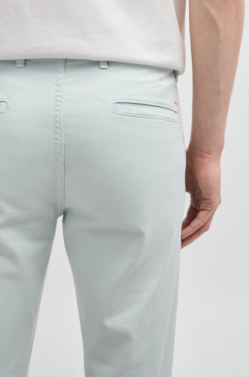 Hugo Boss Chinos Slim Fit De Raso De Algodón Elástico