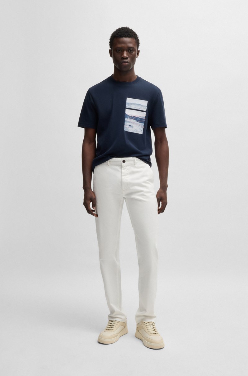 Hugo Boss Chinos Slim Fit De Raso De Algodón Elástico