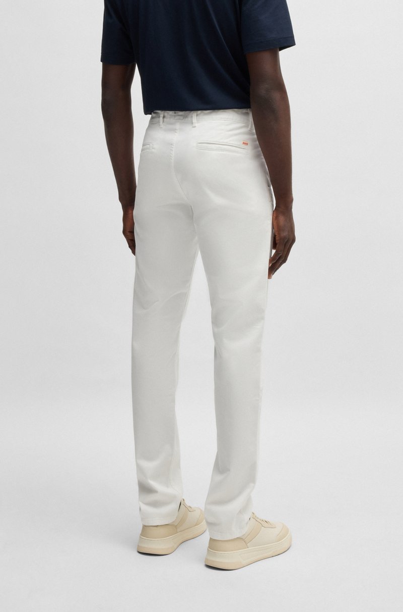 Hugo Boss Chinos Slim Fit De Raso De Algodón Elástico