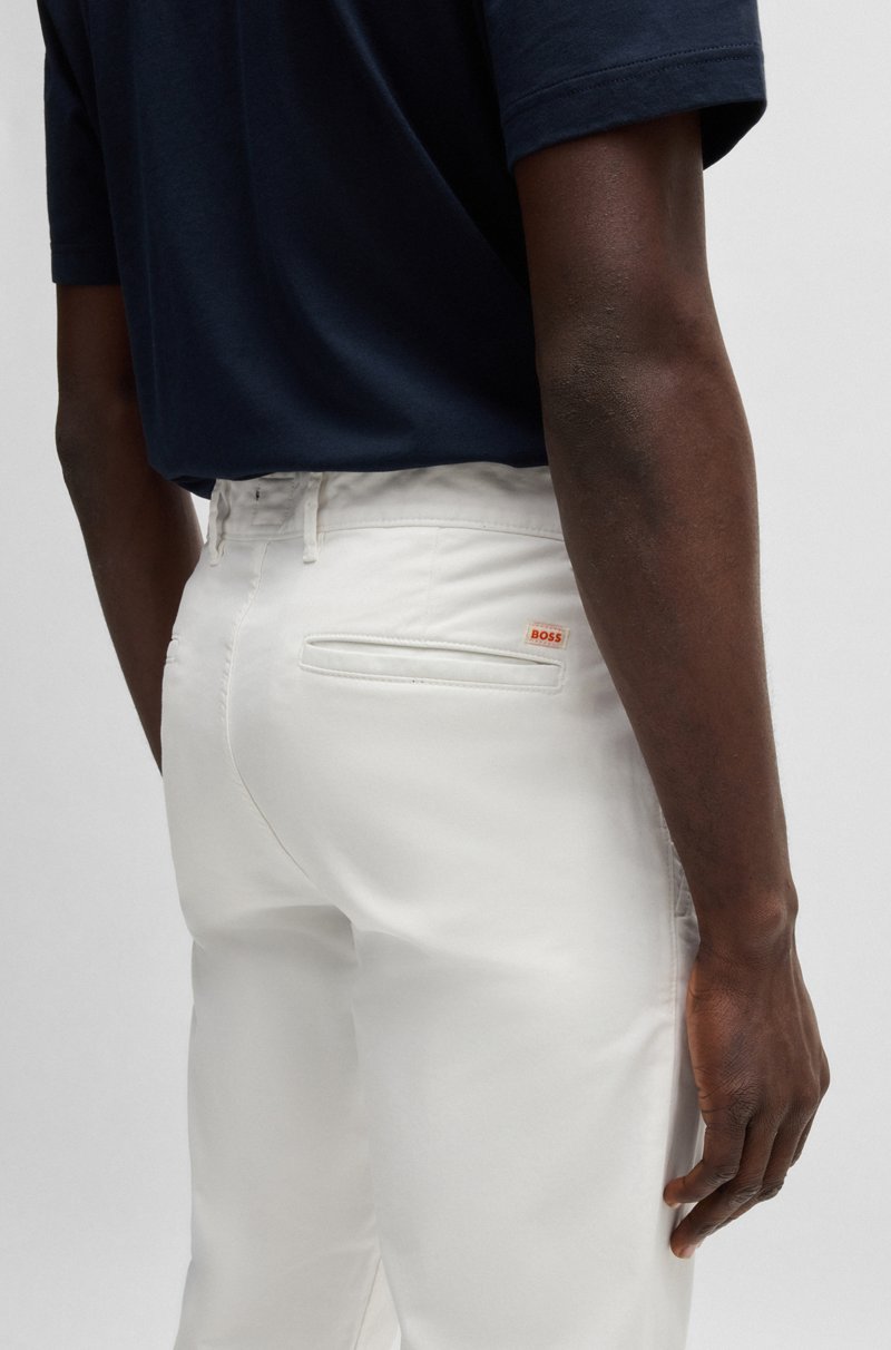 Hugo Boss Chinos Slim Fit De Raso De Algodón Elástico