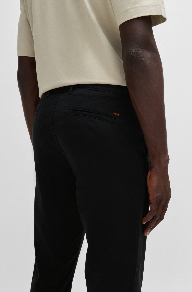 Hugo Boss Chinos Slim Fit De Raso De Algodón Elástico