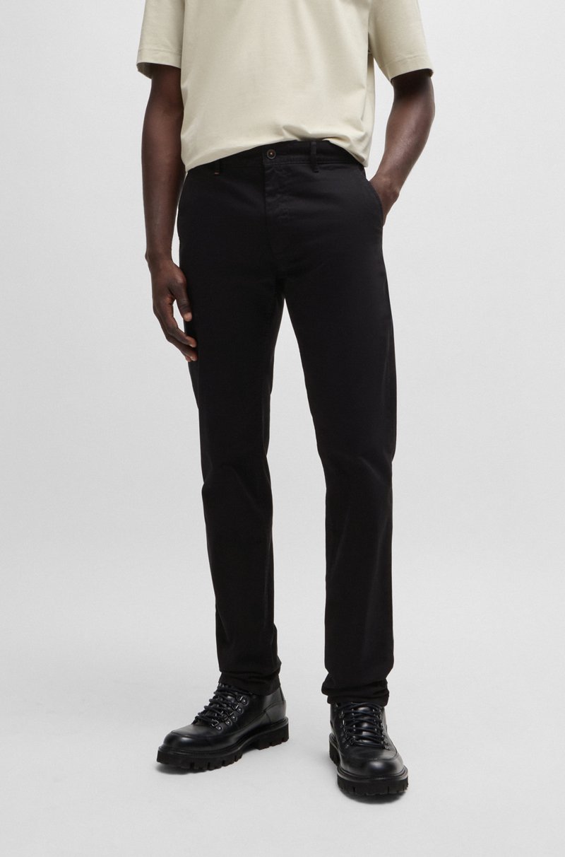Hugo Boss Chinos slim fit de raso de algodón elástico