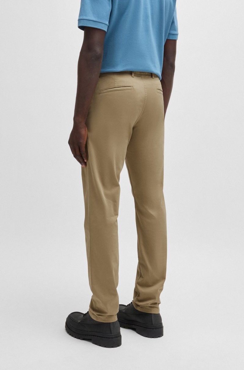 Hugo Boss Chinos Slim Fit De Raso De Algodón Elástico