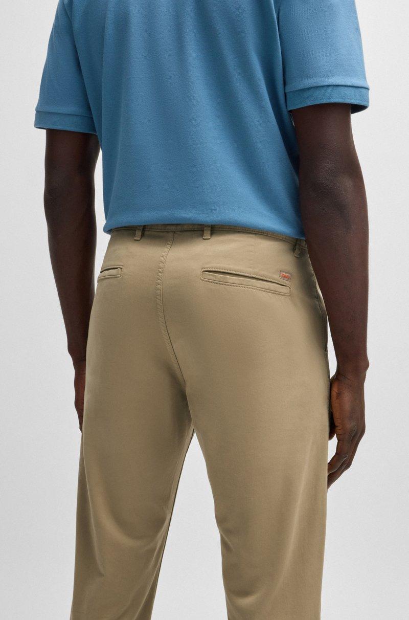 Hugo Boss Chinos Slim Fit De Raso De Algodón Elástico