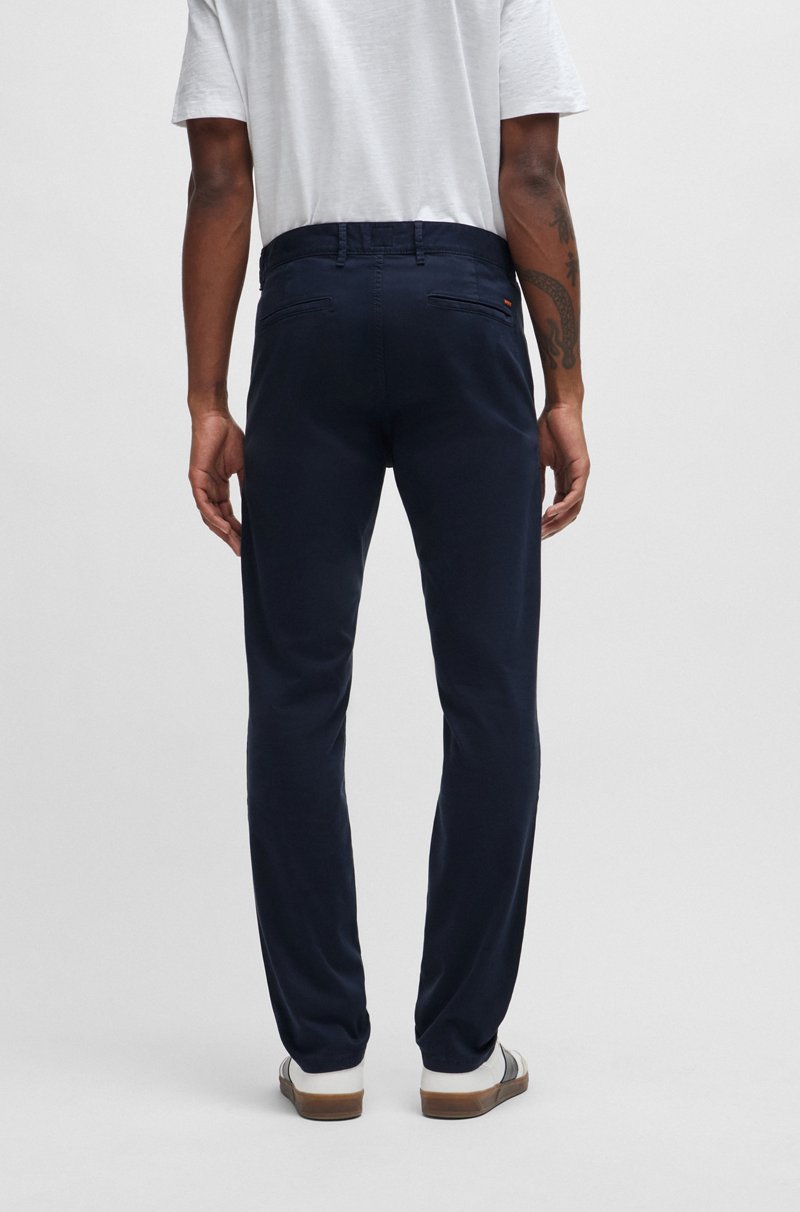 Hugo Boss Chinos Slim Fit De Raso De Algodón Elástico