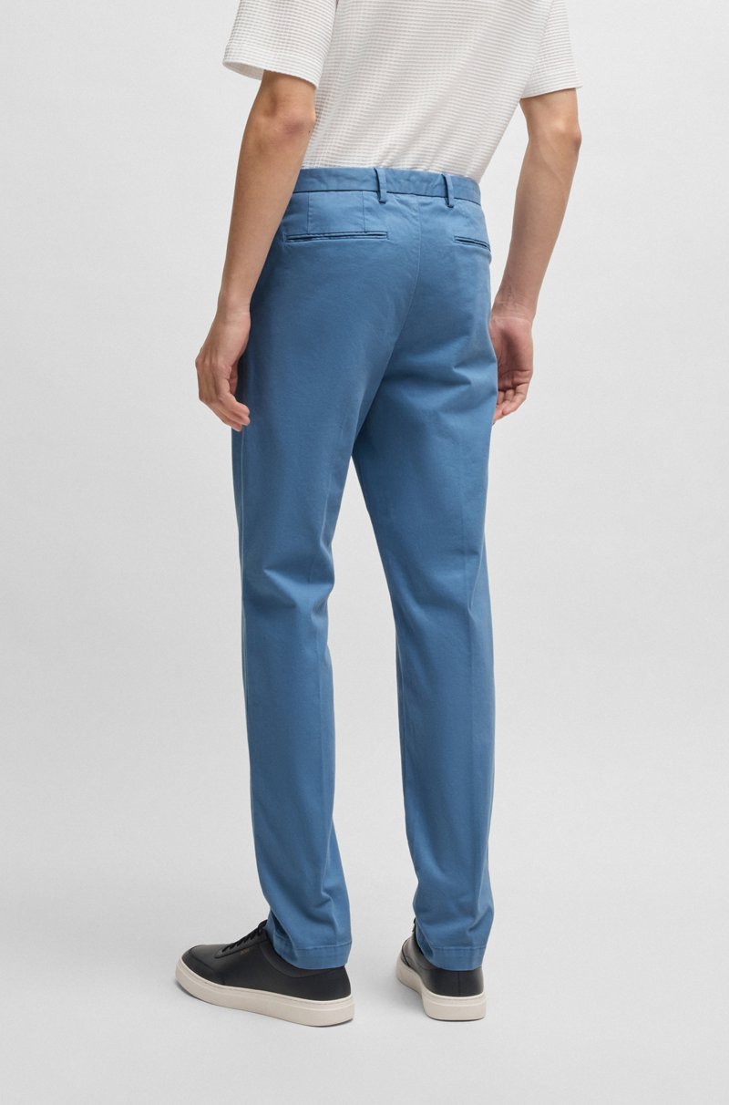 Hugo Boss Chinos Slim Fit En Tejido De Gabardina De Algodón Elástico