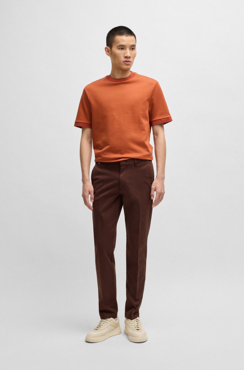 Hugo Boss Chinos Slim Fit En Tejido De Gabardina De Algodón Elástico