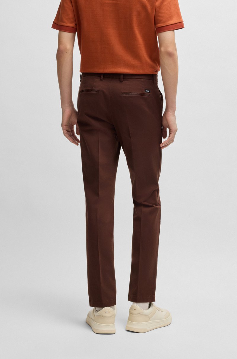 Hugo Boss Chinos Slim Fit En Tejido De Gabardina De Algodón Elástico