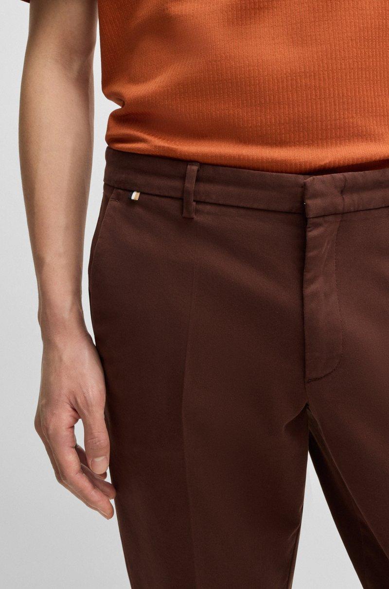 Hugo Boss Chinos Slim Fit En Tejido De Gabardina De Algodón Elástico