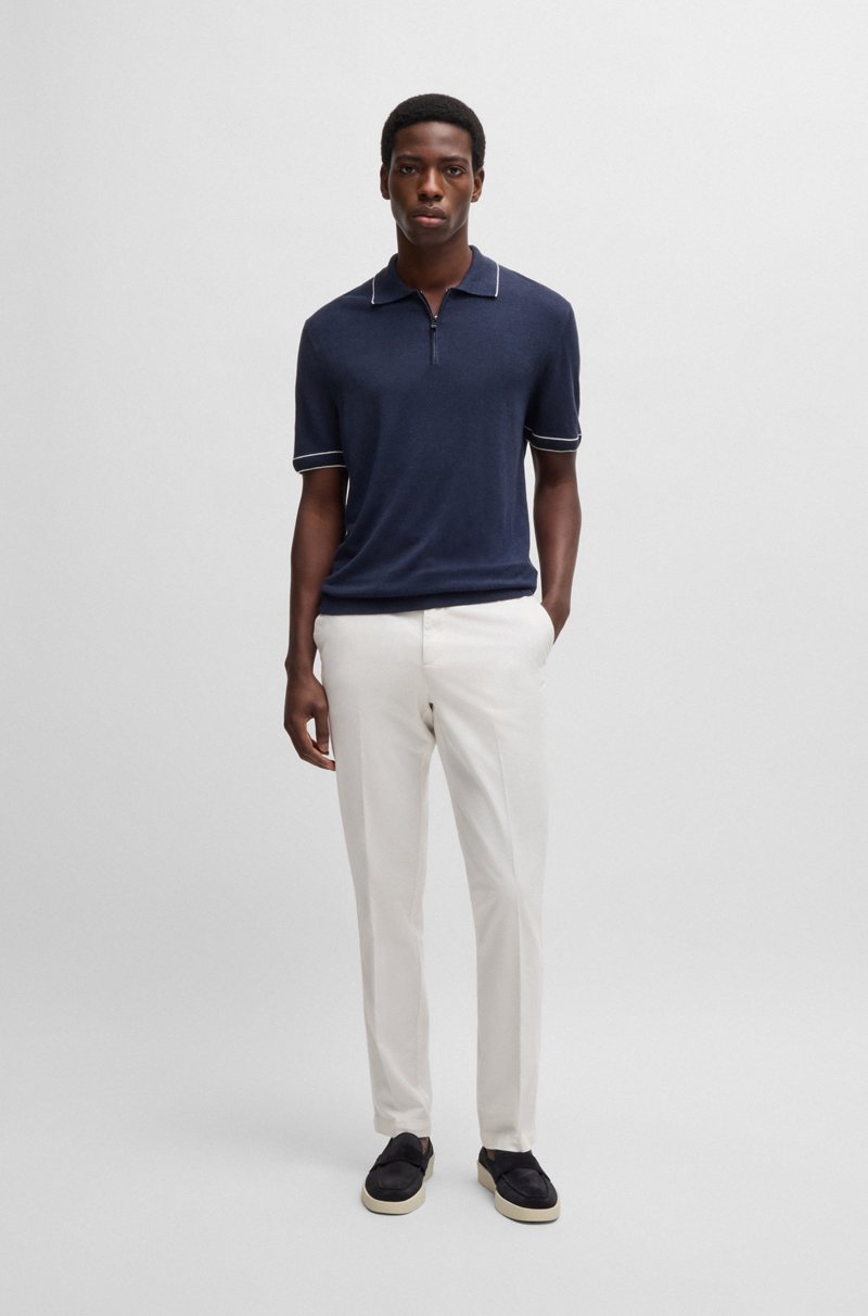 Hugo Boss Chinos Slim Fit En Tejido De Gabardina De Algodón Elástico