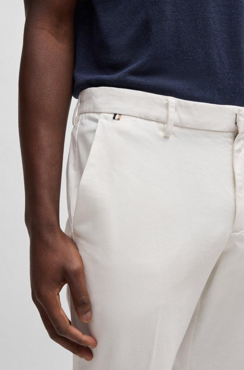 Hugo Boss Chinos Slim Fit En Tejido De Gabardina De Algodón Elástico