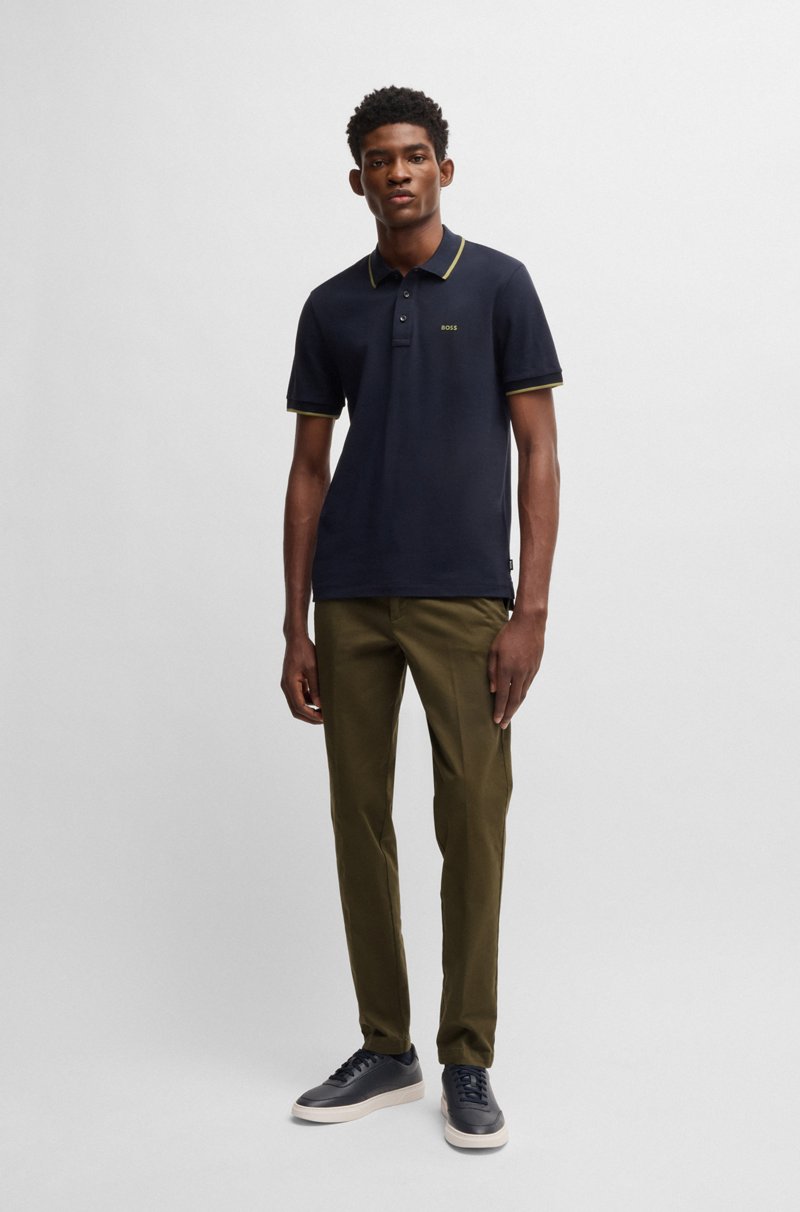 Hugo Boss Chinos Slim Fit En Tejido De Gabardina De Algodón Elástico