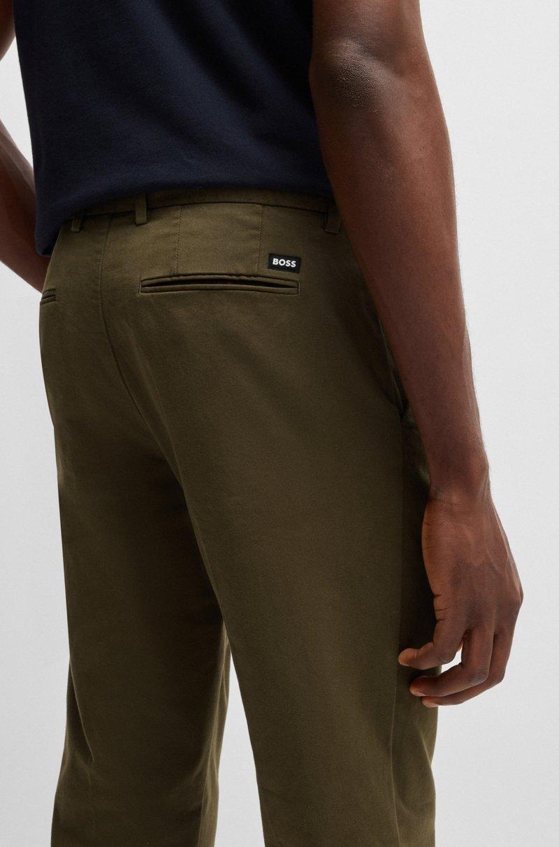 Hugo Boss Chinos Slim Fit En Tejido De Gabardina De Algodón Elástico